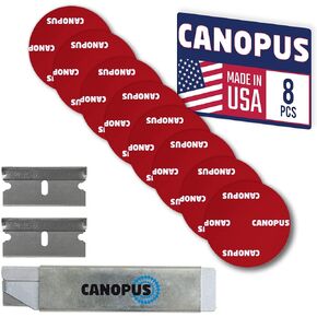 CANOPUS Circle Double Sided Adhesive Pads, Mounting Foam Tape, Made in USA, 5952 Roll, 8-PCs 2 in Diameter Circle Pack, with Box Cutter (1PC) and Razor Replacement (2PCs)