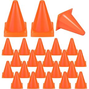 40 Pack Plastic Traffic Cone 7 Inch Small Orange Cones for Sports Soccer Cones Bike Obstacle Training Cone Agility Cones for Sports Skating Indoor Outdoor Activity Party Decorations