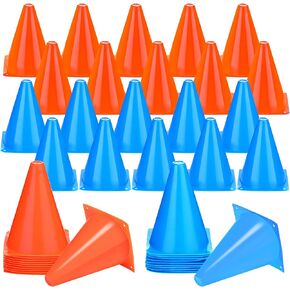 40 Pieces Mini Training Cone Soccer Cone Plastic 7 Inch Sport Cone Orange and Blue Driving Cone Bike Obstacle Cone Traffic Cone for Training Skating Football Basketball Party Indoor and Outdoor Games