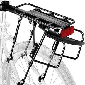 Rear Bike Rack,310 LB Capacity Solid Bearings Bike Cargo Rack w/Fender & Large Size Reflective,Quick Release Mountain Road Bicycle Rear Racks,Universal Bike Luggage Touring Carrier Rack