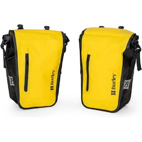 Burley Pannier Set, Roll-Top, Waterproof, 22L Total Capacity, 10mm Rack Bar Compatible