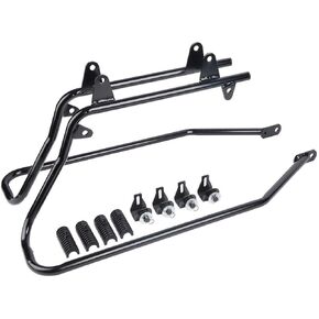 Saddlebag Conversion Brackets Compatible with 1984-2013 Harley Davidson Softail w/Hardware (Except for Deuce Models) Black