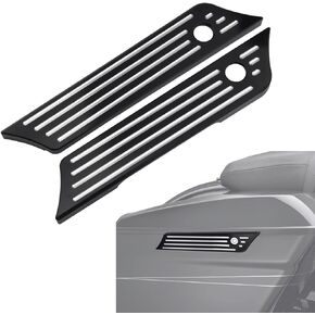 Amazicha Saddlebag Latch Covers CNC Saddle Bag Latches Cover Billet Aluminum Compatible for Harley Davidson Touring Street Glide Road Glide King Electra Glide 2014-2024(Black)
