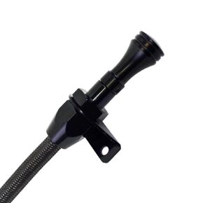 Firewall mounted transmission stainless steel oil dipstick with black housing - compatible with GM 4L80E Dipstick transmission LS LS1 LS3 LS6 LSX