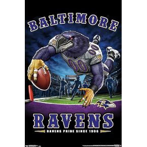 Trends International NFL Baltimore Ravens - End Zone 17 Wall Poster, 22.375" x 34", Premium Unframed Version