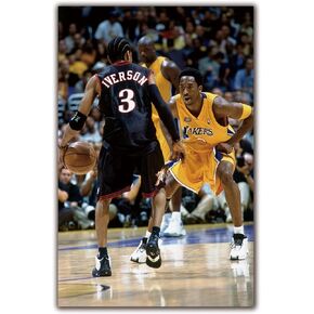 NA Allen Iverson Dribble & Kobe Bryant Basketball Star Poster 11''x17'' (28x43 cm) Print Art Gift