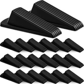 Frienda 36 Pcs Door Stoppers Bulk for Bottom of Door Rubber Door Wedge Stop Height up to 1.2 Inches Sturdy Door Stop Bulk for Heavy Duty Door Bottom Carpet Tile Concrete Wooden Floor (Black)