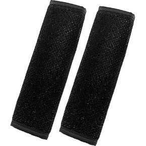 2 Packs Bling Bling Auto Seat Belt Shoulder Pads with Crystal Glitter Rhinestones for Girls,Lady Universal Fit