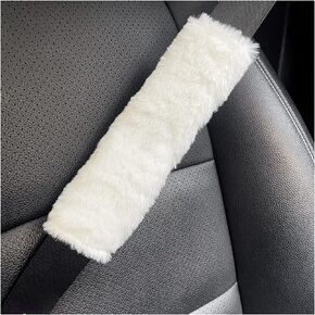 2PCS Car Seat Belt Cover, Soft Faux Sheepskin Seat Belt Shoulder Pad for a More Comfortable Driving, Fuzzy Neck Cushion Protector for Adults Youth Kids, Compatible with All Cars