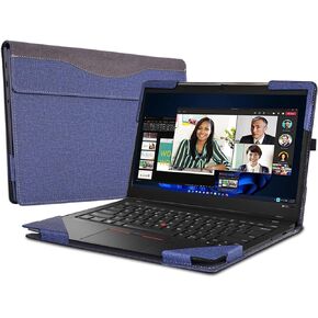 غطاء كمبيوتر محمول لجهاز Lenovo ThinkPad X1 Carbon Gen 9 14 بوصة X1 Carbon Gen 10/Gen11 X1 Yoga gen 8 7 6case2023 حافظة شاملة مضادة للسقوط مقاس 14 بوصة من جلد البولي يوريثان غطاء جيب داخلي (رمادي داكن)