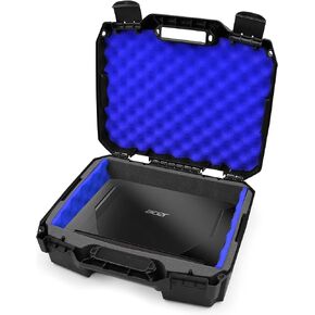 CASEMATIX 15.6" Hard Laptop Case with Shock-Absorbing Interior Foam Protection Compatible with 15" Gaming Laptops and Accessories, Fits Laptops up to 15" x 10.5" Max