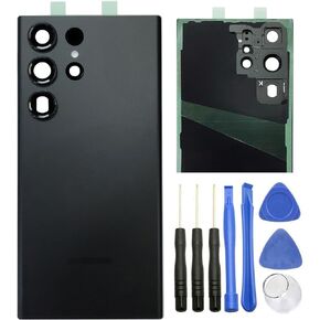 بديل غطاء الباب الزجاجي الخلفي لهاتف Galaxy S23 Ultra S918 لهاتف Samsung Galaxy S23 Ultra SM-S918 6.8 بوصة 2023، مع شريط مقطوع مسبقًا (S23 Ultra-Green)