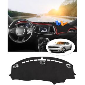 Cartist Dash Cover Custom Fit for Dodge Challenger 2015-2024 Accessories Dashboard Cover Mat Non-Slip Pad Carpet Anti-Glare