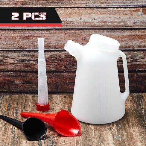 2 Pack 5 Quart Oil Jug Oil Measuring Container Automotive Motor Oil Dispenser Motor Oil Container Oil Measuring Container Dispenser with Lid and Cap for Automotive Fluids in Kuwait