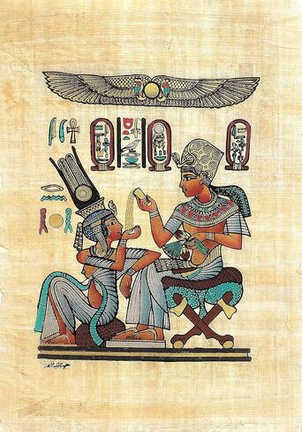 Collection of 4 sheets Egyptian papyrus paintings Original Hand Painted Papyrus Paper Ancient Egyptian size 9x13 in. handmade in Egypt. (ISIS Collection) in Saudi Arabia