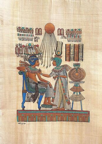 Collection of 4 sheets Egyptian papyrus paintings Original Hand Painted Papyrus Paper Ancient Egyptian size 9x13 in. handmade in Egypt. (ISIS Collection) in Saudi Arabia