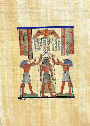 Collection of 4 sheets Egyptian papyrus paintings Original Hand Painted Papyrus Paper Ancient Egyptian size 9x13 in. handmade in Egypt. (ISIS Collection) in Saudi Arabia