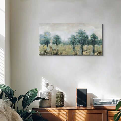 لوحات المناظر الطبيعية لديكورات الجدران: لوحات مصنوعة يدويًا 100% ثلاثية الأبعاد لغرفة النوم، لوحات جدارية تجريدية، لوحات جدارية قماشية كبيرة لغرفة المعيشة، جاهزة للتعليق مقاس 24 × 48 بوصة in Kuwait