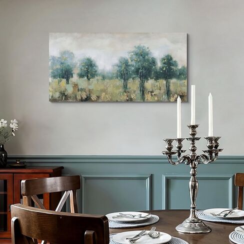 لوحات المناظر الطبيعية لديكورات الجدران: لوحات مصنوعة يدويًا 100% ثلاثية الأبعاد لغرفة النوم، لوحات جدارية تجريدية، لوحات جدارية قماشية كبيرة لغرفة المعيشة، جاهزة للتعليق مقاس 24 × 48 بوصة in Kuwait