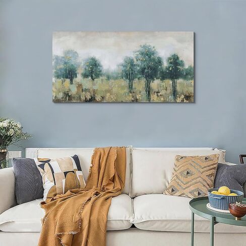 لوحات المناظر الطبيعية لديكورات الجدران: لوحات مصنوعة يدويًا 100% ثلاثية الأبعاد لغرفة النوم، لوحات جدارية تجريدية، لوحات جدارية قماشية كبيرة لغرفة المعيشة، جاهزة للتعليق مقاس 24 × 48 بوصة in Kuwait