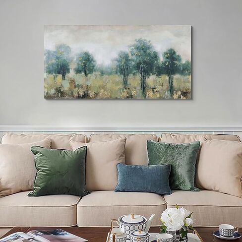 لوحات المناظر الطبيعية لديكورات الجدران: لوحات مصنوعة يدويًا 100% ثلاثية الأبعاد لغرفة النوم، لوحات جدارية تجريدية، لوحات جدارية قماشية كبيرة لغرفة المعيشة، جاهزة للتعليق مقاس 24 × 48 بوصة in Kuwait