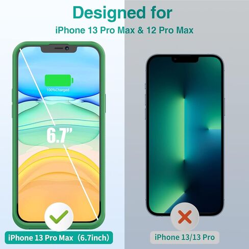 حافظة بطارية لهاتف iPhone 13 Pro Max 7000 مللي أمبير، حافظة شحن محمولة نحيفة للغاية قابلة لإعادة الشحن، غطاء شاحن بطارية ممتد مضاد للسقوط لهاتف iPhone 13 Pro Max و12 Pro Max 6.7 بوصة (أحمر) in Kuwait