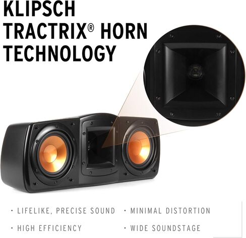 مكبرات صوت على رف الكتب KLIPSCH B-100-BLACK Synergy Black Label مع مكبر صوت قناة مركزية C-200-BLACK ومكبر صوت مضخم صوت SUB-120-BLACK (2019) in Saudi Arabia