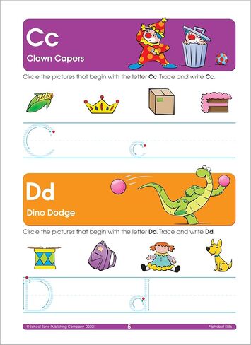 School Zone - Kindergarten Scholar Workbook - 64 Pages, Ages 5 to 6, Alphabet, Phonics, Shapes, Patterns, Counting, Addition & Subtraction, and More in Saudi Arabia