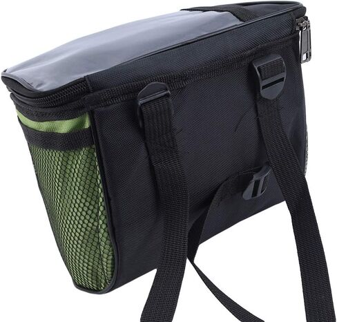 Bicycle Handlebar Bag Large Capacity Waterproof Bike Front Basket with Transparent Phone Pouch Reflective Stripe Adjustable Buckle Outdoor Travel Cycling Accessories (Black) in Saudi Arabia