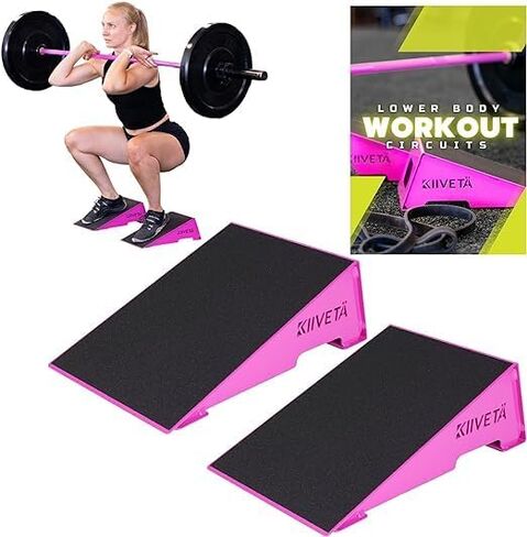 Squat Wedge Block Set for Heel Elevated Squats, Non-Slip Weightlifting, Calf Stretcher Slant Board - Wedge Set Best for Men & Woman Leg Workout, Squats, Calf, Ankle and Foot Stretching in Saudi Arabia