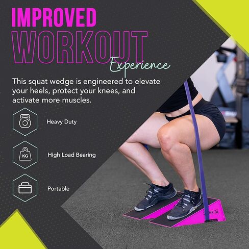 Squat Wedge Block Set for Heel Elevated Squats, Non-Slip Weightlifting, Calf Stretcher Slant Board - Wedge Set Best for Men & Woman Leg Workout, Squats, Calf, Ankle and Foot Stretching in Saudi Arabia