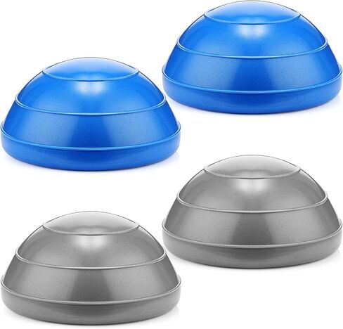 Sratte 4 Pcs Balance Pods Diameter Unisex Workout Balance Pods Balance Trainer Dots Exercise Half Ball Inflatable Stepping Pads for Kids Adults Strength Flexibility, Blue Gray in Saudi Arabia