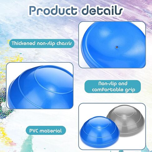 Sratte 4 Pcs Balance Pods Diameter Unisex Workout Balance Pods Balance Trainer Dots Exercise Half Ball Inflatable Stepping Pads for Kids Adults Strength Flexibility, Blue Gray in Saudi Arabia