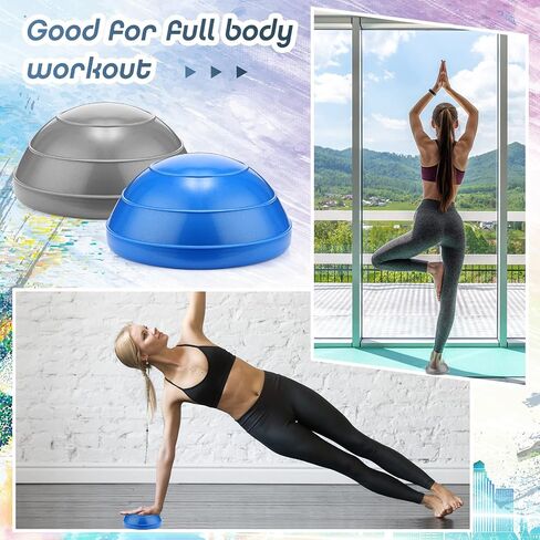 Sratte 4 Pcs Balance Pods Diameter Unisex Workout Balance Pods Balance Trainer Dots Exercise Half Ball Inflatable Stepping Pads for Kids Adults Strength Flexibility, Blue Gray in Saudi Arabia
