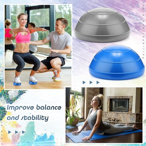 Sratte 4 Pcs Balance Pods Diameter Unisex Workout Balance Pods Balance Trainer Dots Exercise Half Ball Inflatable Stepping Pads for Kids Adults Strength Flexibility, Blue Gray in Saudi Arabia