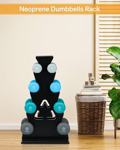 حامل دمبل خشبي من 4 طبقات - تصميم مدمج على شكل حرف A لتخزين وتنظيم الدمبل في صالة الألعاب الرياضية المنزلية in Kuwait