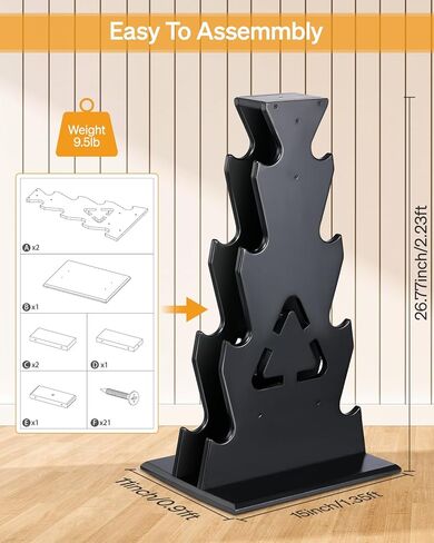 حامل دمبل خشبي من 4 طبقات - تصميم مدمج على شكل حرف A لتخزين وتنظيم الدمبل في صالة الألعاب الرياضية المنزلية in Kuwait