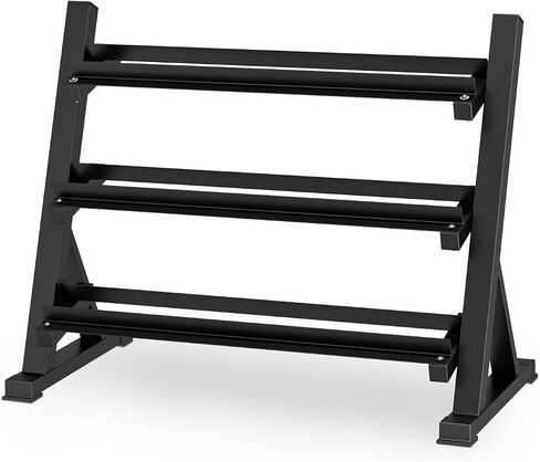 3-Tier Dumbbell Rack Multilevel Weight Storage Organizer for Home Gym, Weight Rack for Dumbbell, Weight Plates, and Curl Bar in Saudi Arabia