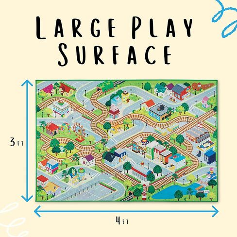 MMP Living Double Sided Felt Play Mat for Kids - 2 in 1 Indoor/Outdoor, Machine Washable 3 ft x 4 ft (Princess/Town) in Saudi Arabia