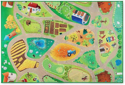 MMP Living Double Sided Felt Play Mat for Kids - 2 in 1 Indoor/Outdoor, Machine Washable 3 ft x 4 ft (Princess/Town) in Saudi Arabia