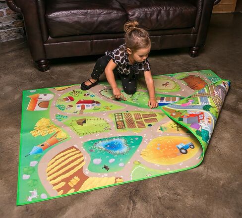 MMP Living Double Sided Felt Play Mat for Kids - 2 in 1 Indoor/Outdoor, Machine Washable 3 ft x 4 ft (Princess/Town) in Saudi Arabia
