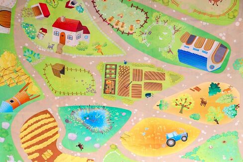 MMP Living Double Sided Felt Play Mat for Kids - 2 in 1 Indoor/Outdoor, Machine Washable 3 ft x 4 ft (Princess/Town) in Saudi Arabia