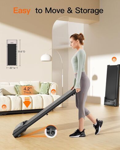 وسادة المشي UMAY، جهاز مشي هادئ تحت المكتب للمشي والركض والجري، جهاز مشي صغير محمول للمكتب المنزلي مع جهاز تحكم عن بعد، تطبيق in Kuwait