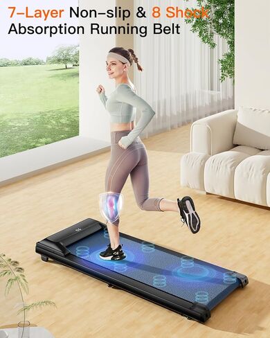 وسادة المشي UMAY، جهاز مشي هادئ تحت المكتب للمشي والركض والجري، جهاز مشي صغير محمول للمكتب المنزلي مع جهاز تحكم عن بعد، تطبيق in Kuwait