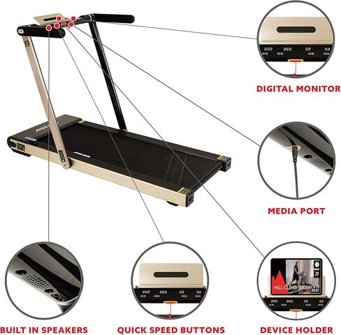 Sunny Health & Fitness ASUNA Premium Slim Folding Treadmill Running Machine with Speakers for Home Gyms in Saudi Arabia