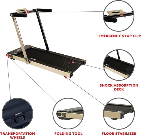 Sunny Health & Fitness ASUNA Premium Slim Folding Treadmill Running Machine with Speakers for Home Gyms in Saudi Arabia