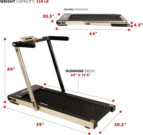 Sunny Health & Fitness ASUNA Premium Slim Folding Treadmill Running Machine with Speakers for Home Gyms in Saudi Arabia