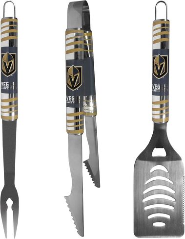 مجموعة NHL Siskiyou Sports Fan Shop Vegas Golden Knights Tailgater BBQ مكونة من 3 قطع بألوان الفريق in Saudi Arabia