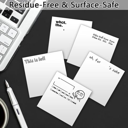 Funny Sticky Notes,Funny Post it Notes,10 PCS White Self-Stick Note Pads,3x3in Novelty Office Supplies for Women Men,Sassy Desk Accessories School Supplies,Funny Gifts for Friends Colleagues in Saudi Arabia