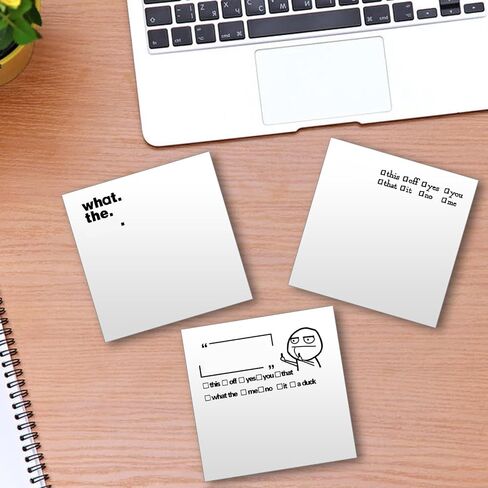 Funny Sticky Notes,Funny Post it Notes,10 PCS White Self-Stick Note Pads,3x3in Novelty Office Supplies for Women Men,Sassy Desk Accessories School Supplies,Funny Gifts for Friends Colleagues in Saudi Arabia